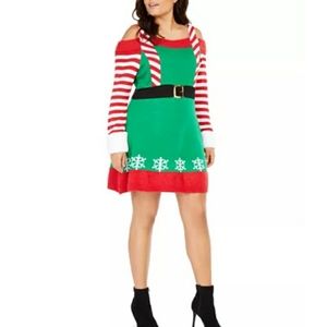 Macy's cold shoulder Elf Dress size 2X